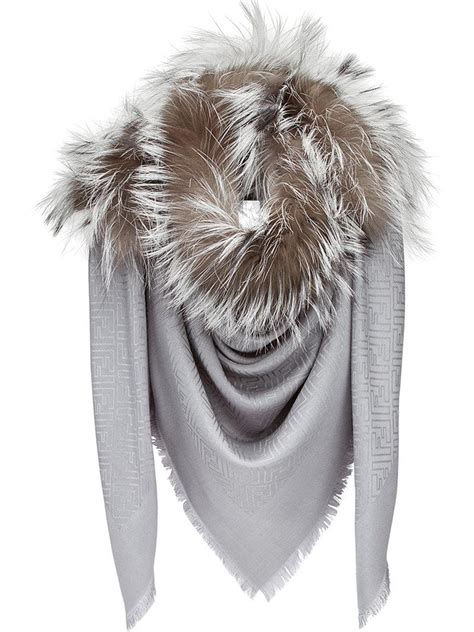 bandana fendi|Fendi scarf with fur trim.